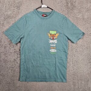Tenaciti Mens Tiger Graphic T-Shirt Teal Green Short‎ Sleeve Size Small 20602